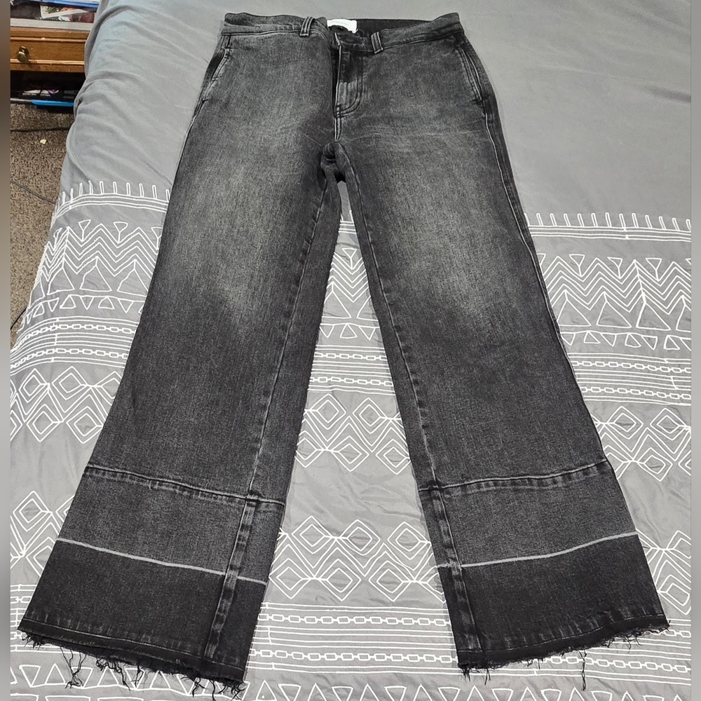 Current/Elliott High Waisted Wide Leg Released Hem Jeans Size 28 - Picture 9 of 9